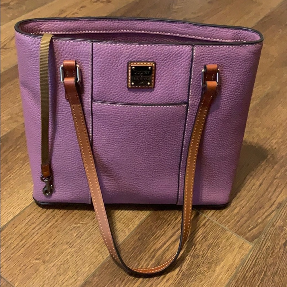 Dooney & Bourke lilac and brown leather purse